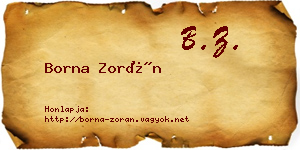 Borna Zorán névjegykártya